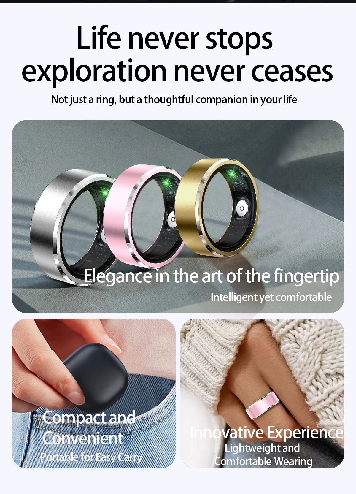 AuraRing™ smart ring for sleep, fitness, heartrat, and more.