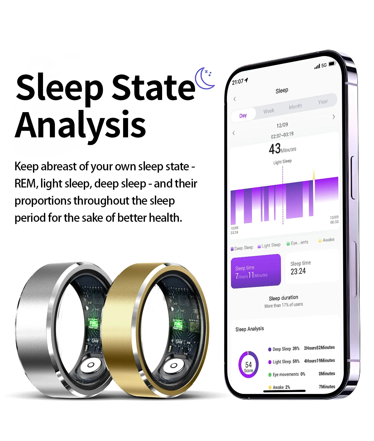 AuraRing™ smart ring for sleep, fitness, heartrat, and more.