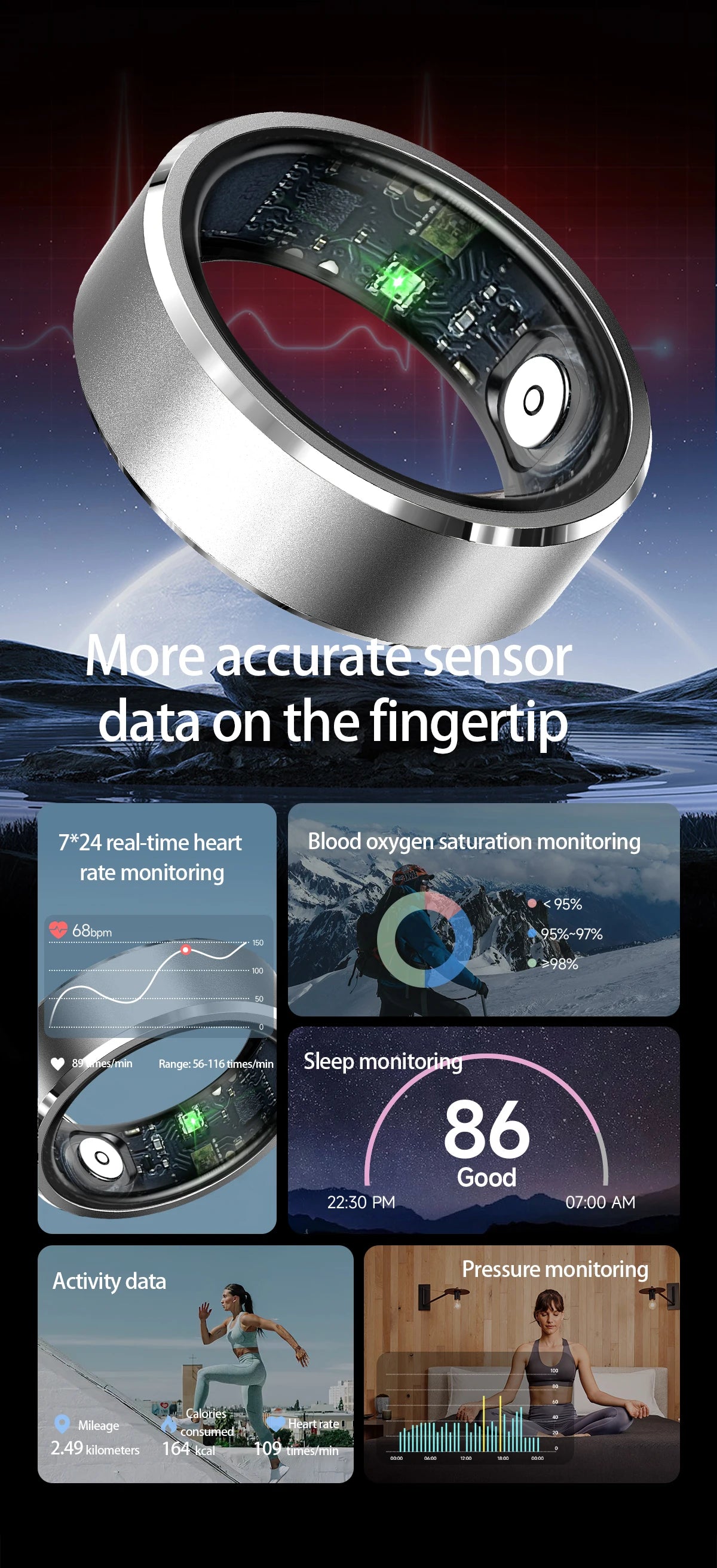 AuraRing™ smart ring for sleep, fitness, heartrat, and more.